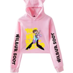 Wilbur Soot Your New Boyfriend Cropped Pink Hoodie